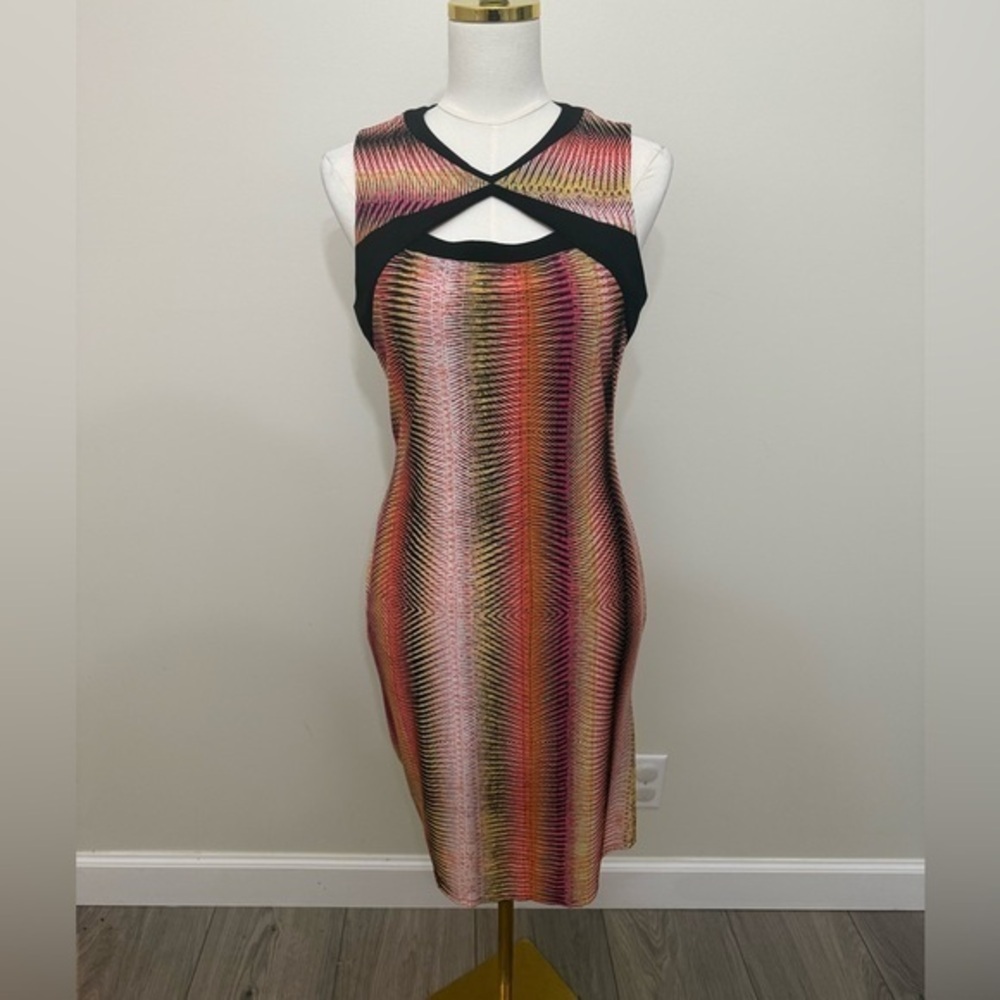 Marc New York Pink and Black Cut-Out Mini Dress